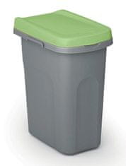 STREFA Kôš na triedený odpad HOME ECO SYSTEM, plastový, 15 l, sivo-zelený