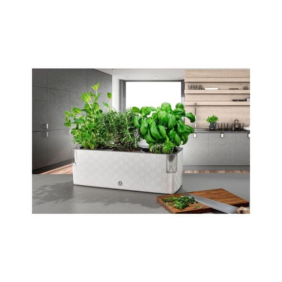 Plastkon kvetináč COBBLE TRIO samozavl. dekoratívne 40x14cm ľadovo BIE