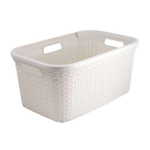 CURVER Kôš na čistú bielizeň RATTAN 60x40x24cm plastový, KRÉM