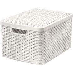 CURVER úložný box RATTAN 44,5x33x25cm (D) s vekom, STYLE2, PH CREAM