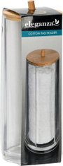 EDANTI Organizér na vatové tampóny 18,5x7x7cm, plastový/bambus