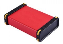 HADEX Krabička hliníková červená, 140x96x33mm, bočnice ABS