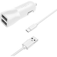 FIXED Nab + USB-C kab., 2xUSB, 15W, biela