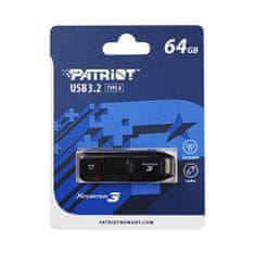 Patriot Xporter 3 Slider/64GB/USB 3.2/USB-A/Čierna