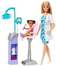 Mattel Barbie Povolanie herný set s bábikou - Zubárka blondínka DHB63