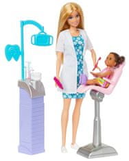 Mattel Barbie Povolanie herný set s bábikou - Zubárka blondínka DHB63