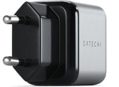 Satechi síťová nabíječka GAN USB-C, PD, 30W, strieborná