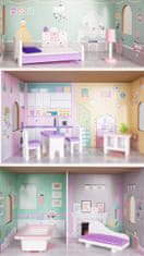 EcoToys Drevený domček pre bábiky ružový