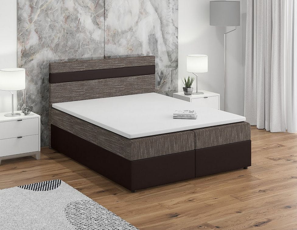 Veneti Boxspringová posteľ s úložným priestorom SISI COMFORT - 180x200, béžová / hnedá