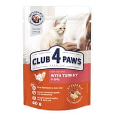 CLUB 4 PAWS PREMIUM MOKRÉ KRMIVO PRE MAČIATKA - MORKA V ŽELÉ 24x80 G + DARČEK