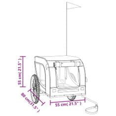 Vidaxl Cyklovozík pre zvieratá, zeleno čierny, oxfordská látka, železo