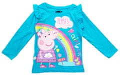 Eplusm Dievčenské tričko s dlhým rukávom Rainbow Peppa Pig 92 / 1–2 roky Modrá