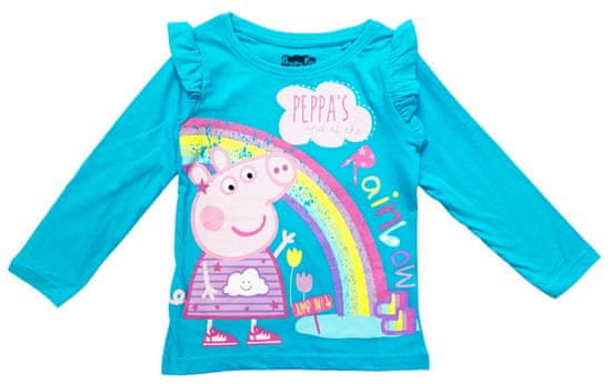 Eplusm Dievčenské tričko s dlhým rukávom Rainbow Peppa Pig