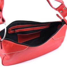 VegaLM Kožená kabelka na rameno v červenej farbe