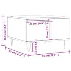 Vidaxl Konferenčný stolík lesklý biely 55x55x36,5 cm spracované drevo