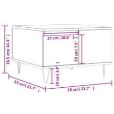 Vidaxl Konferenčný stolík dymový dub 55x55x36,5 cm spracované drevo