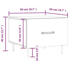 Vidaxl Konferenčný stolík sivý dub sonoma 50x50x40cm spracované drevo