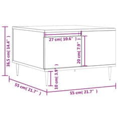 Vidaxl Konferenčný stolík dymový dub 55x55x36,5 cm spracované drevo