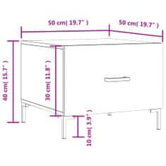 Vidaxl Konferenčný stolík lesklý biely 50x50x40 cm kompozitné drevo