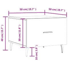 Vidaxl Konferenčný stolík dymový dub 50x50x40 cm spracované drevo