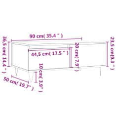 Vidaxl Konferenčný stolík dub sonoma 90x50x36,5 cm spracované drevo