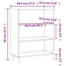 Petromila vidaXL Knižnica biela 69,5x32,5x90 cm kompozitné drevo