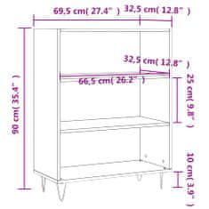 Petromila vidaXL Knižnica čierna 69,5x32,5x90 cm kompozitné drevo