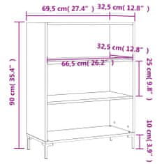 Vidaxl Knižnica vysoký lesk biela 69,5x32,5x90 cm kompozitné drevo