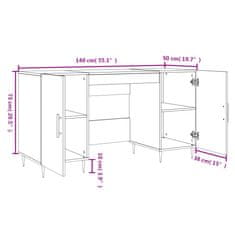 Vidaxl Stôl dub somoma 140x50x75 cm kompozitné drevo