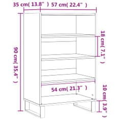 Vidaxl Vysoká skrinka hnedý dub 57x35x90 cm kompozitné drevo