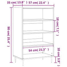 Vidaxl Vysoká skrinka lesklá biela 57x35x90 cm kompozitné drevo