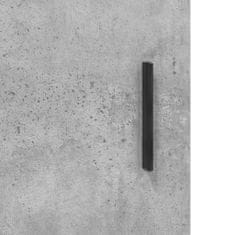 Vidaxl Vysoká skrinka betónová sivá 34,5x34x180 cm spracované drevo