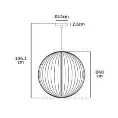 VK Leading Light 75169-016741 LED luster drôtený 10 W 2700K guľa Ø 60 cm Farba: Čierna