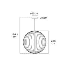 VK Leading Light 75169-014741 LED luster drôtený 10 W 2700K guľa Ø 50 cm Farba: Čierna