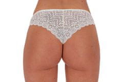 Passion LYRIA Thong (White), brazílske nohavičky s otvoreným rozkrokom S/M