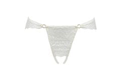 Passion LYRIA Thong (White), brazílske nohavičky s otvoreným rozkrokom 2XL/3XL