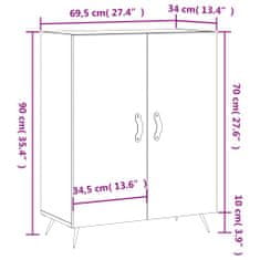 Petromila vidaXL Komoda betónovo sivá 69,5x34x90 cm kompozitné drevo