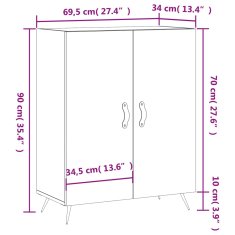 Petromila vidaXL Komoda hnedý dub 69,5x34x90 cm kompozitné drevo