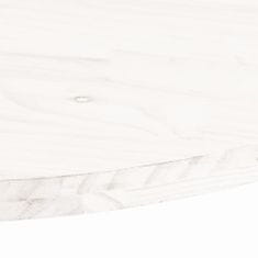 Vidaxl Stolová doska, biela 70x35x2,5 cm, borovicový masív, oválna