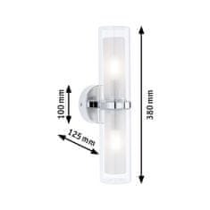 Paulmann PAULMANN Selection Bathroom nástenné svietidlo Luena IP44 E14 230V max. 2x20W chróm / sklo 71077