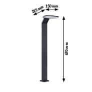 Paulmann PAULMANN LED stojacie svietidlo Zenera IP44 670mm 3000K 10W 230V antracit kov 94828