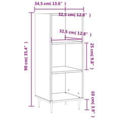 Vidaxl Komoda biela 34,5x32,5x90 cm kompozitné drevo