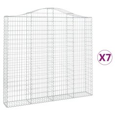 Vidaxl Oblúkové gabionové koše 7ks 200x30x180/200cm pozinkované železo