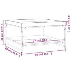 Vidaxl Konferenčný stolík čierny 80x80x45 cm sprac. drevo a železo