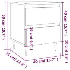 Petromila vidaXL Nočné stolíky 2 ks biele 40x35x50 cm kompozitné drevo