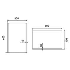 NIMCO Séria 11000 ZP 11000 LED zrkadlo 400x600 rám hliníkový - Nimco