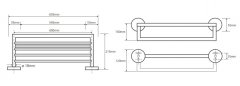 BEMETA BEMETA OMEGA: Polička na uteráky s hrazdou 600 mm 104205072 - Bemeta