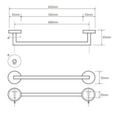 BEMETA BEMETA NEO: Držiak uterákov 600 mm 104204045 - Bemeta