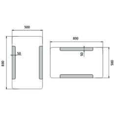 NIMCO NIMCO LED zrkadlo 500x800 ZP 18001 - Nimco