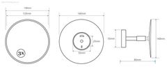 BEMETA BEMETA OMEGA: Kozmetické zrkadlo O140 mm jednostranné, bez loga 112101121 - Bemeta